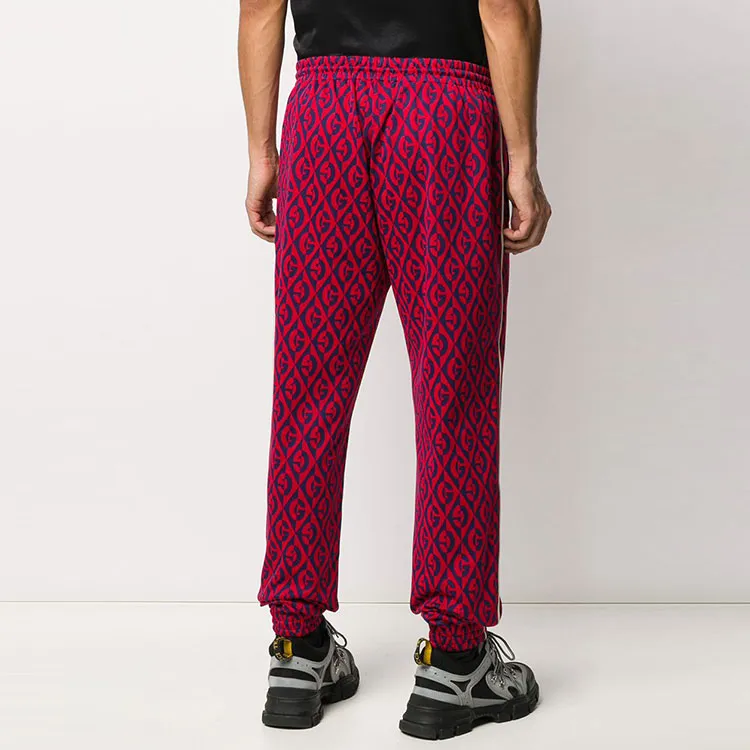 GUCCI Knitted Sweatpants Men Rose Red-2
