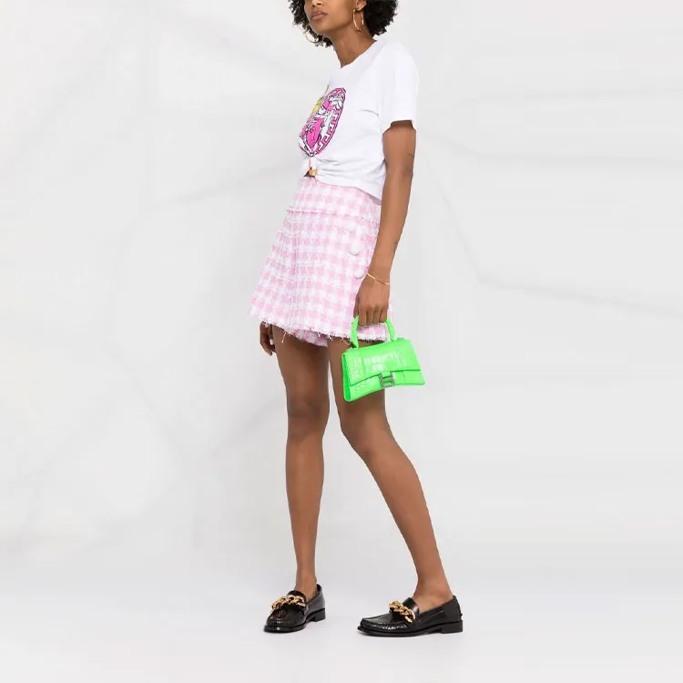 BALMAIN Button embellished Gingham Tweed Shorts-3