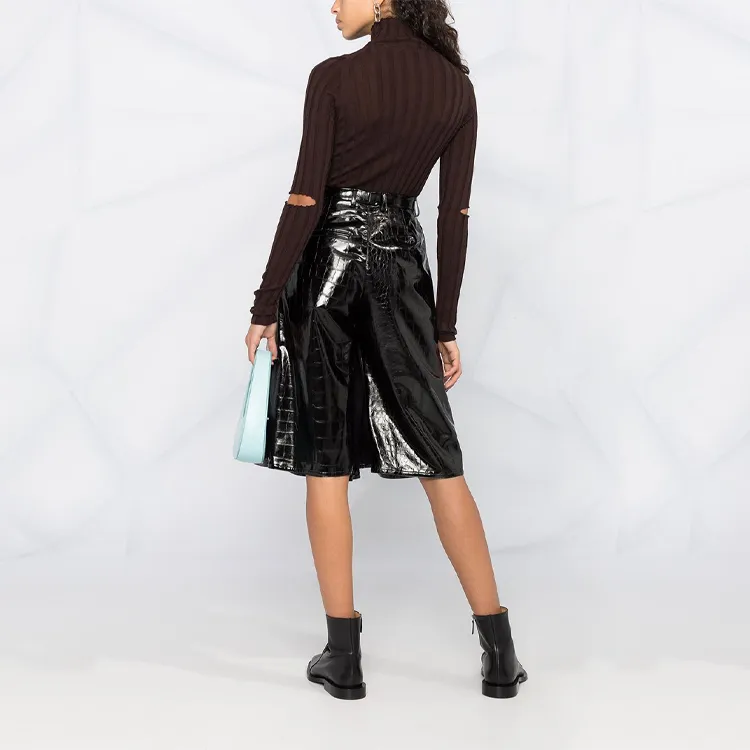 Maison Margiela Embossed Faux-leather Shorts-3