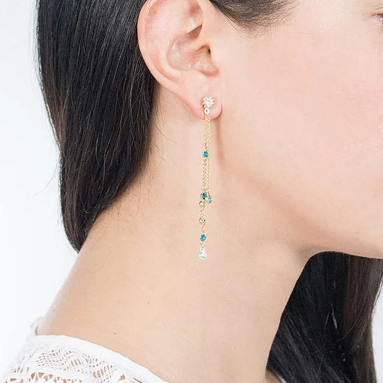 Swarovski Last Summer Earrings Women's Gold Plated-2