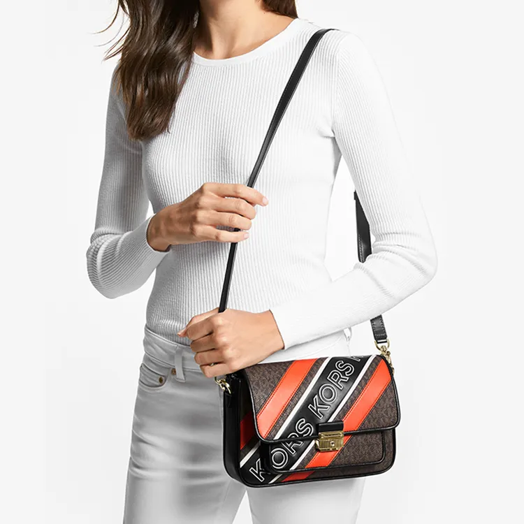 MICHAEL KORS Bradshaw Cow Leather Crossbody Bag, Shoulder Bag Medium Size Women's Multicolor-4