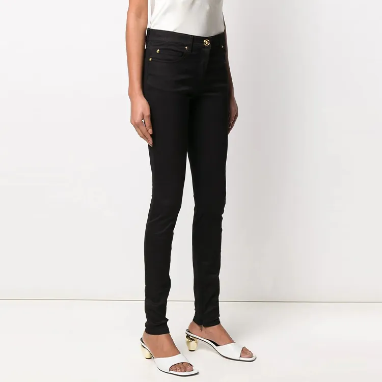VERSACE Fitted Denim Skinny Jeans 'Black'-3