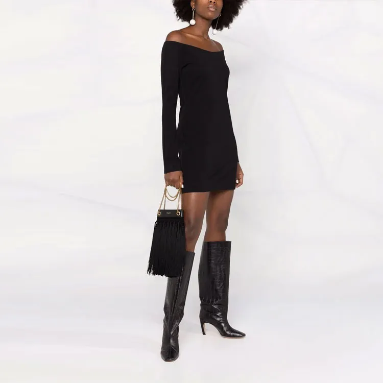 FENDI Long Sleeved Dresses Women's Black-3