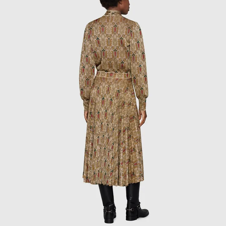 GUCCI FW21 Long-Sleeved Dresses Women's Light Gold-2