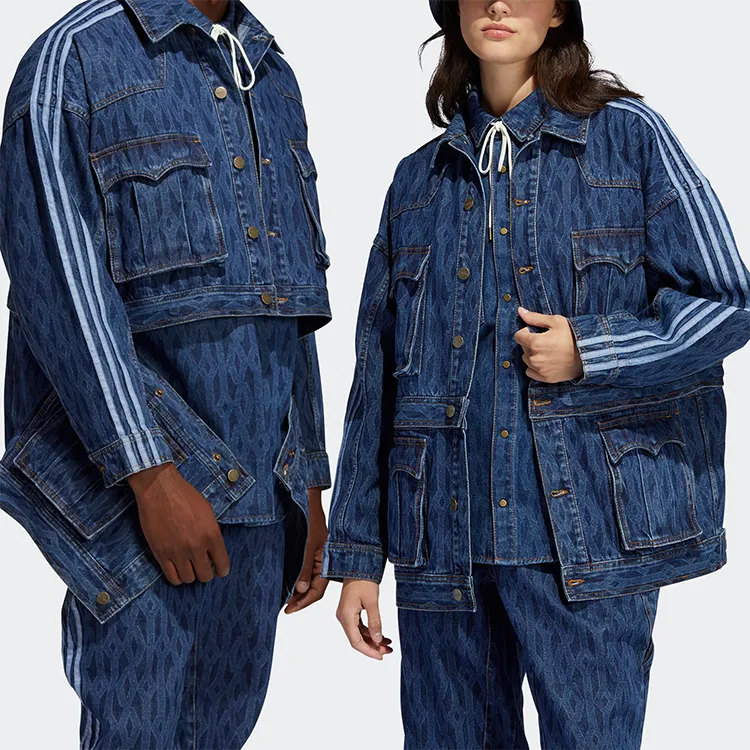 Adidas Ivy Park Monogram Denim Denim Track Jacket All Gender-7