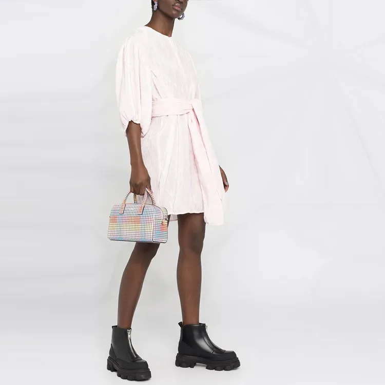 GANNI Short-Sleeved Dresses Women's Pink-3
