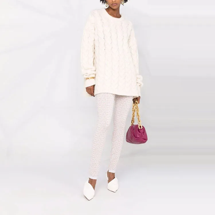 BALMAIN Monogram pattern Knitted Leggings-2