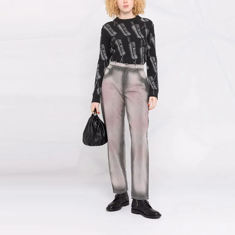ALBERTA FERRETTI FW21 Straight Moderate Jeans Women's Gray-1