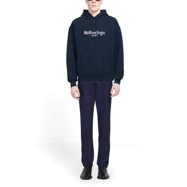 Balenciaga White Logo Hoodie-2