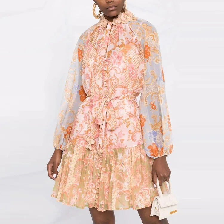 Zimmermann Long Sleeved Dress Women's Multicolor-5