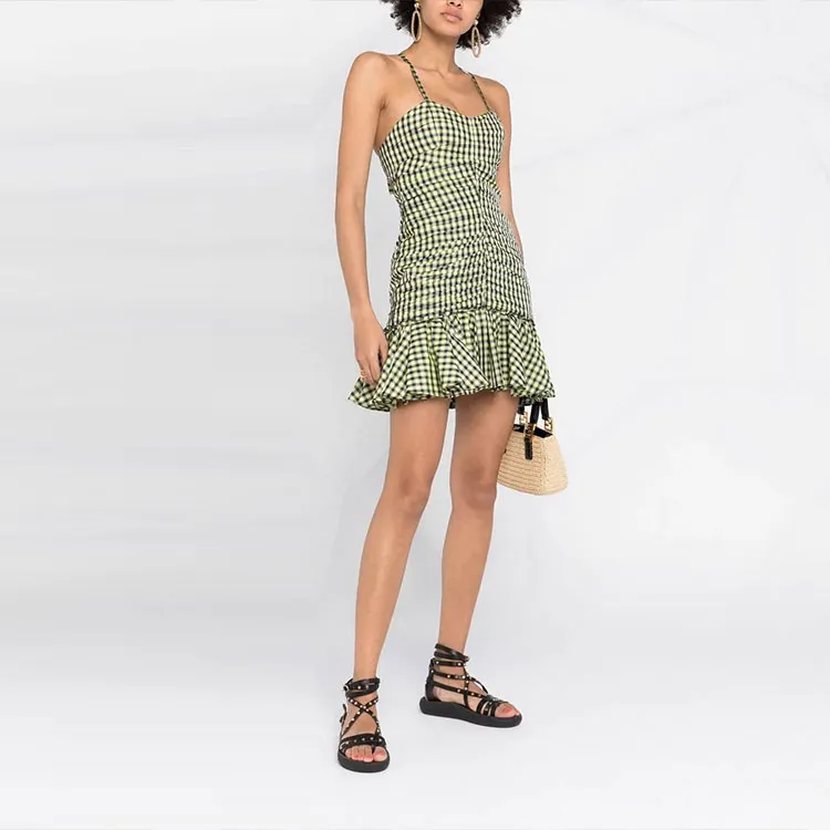 PHILOSOPHY DI LORENZO SERAFINI Vichy Taffeta Mini Dress-1
