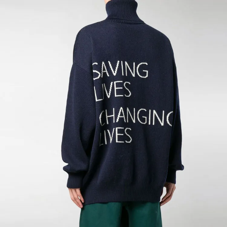 Balenciaga x SHIJIELIANGSHIJIHUASHU Sweater Regular Fit Men's Marine Blue-3