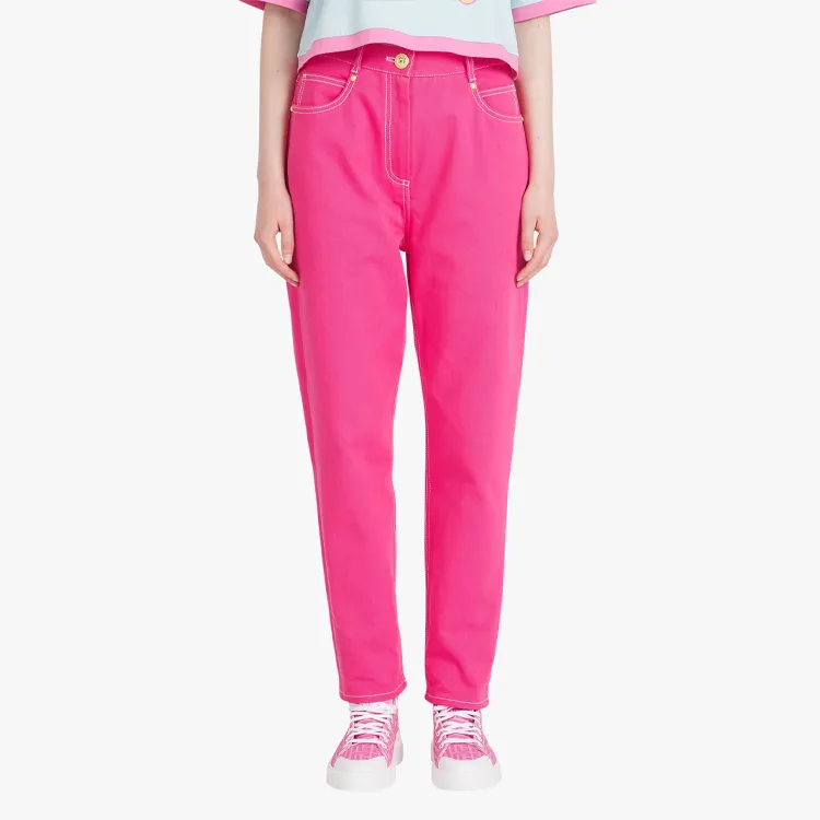 BALMAIN X Barbie Boyfriend Cut Jeans Pink-5