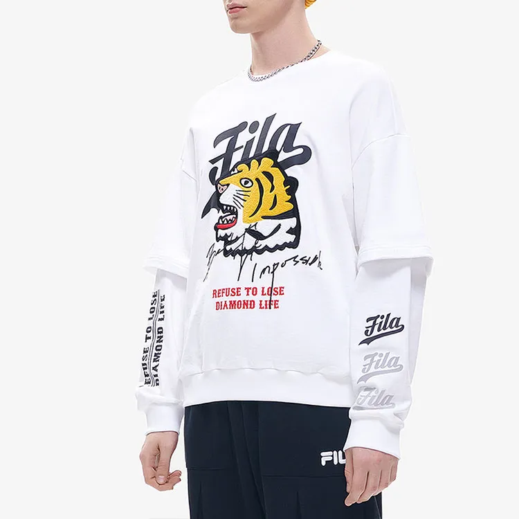 FILA FUSION BASEBALL Series Sweatshirts Men White-2
