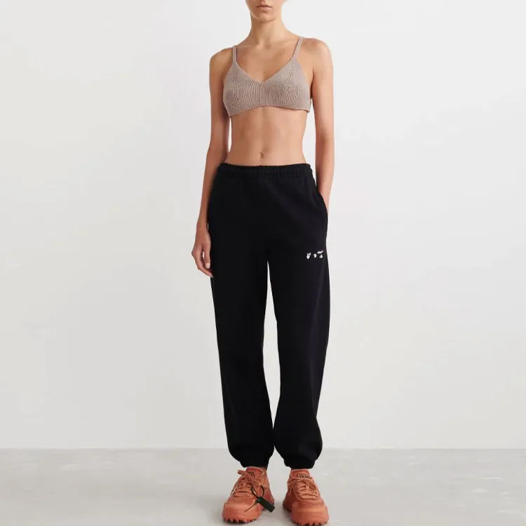 OFF-WHITE SS22 Knitted Sweatpants Women's Black-1