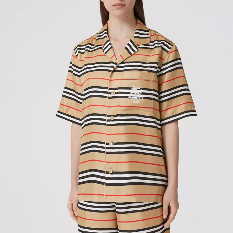 Burberry Icon Silk Pajama Shirt-5