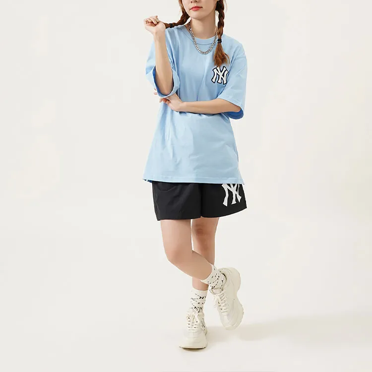 MLB Old Flower T Shirts Unisex Blue-2