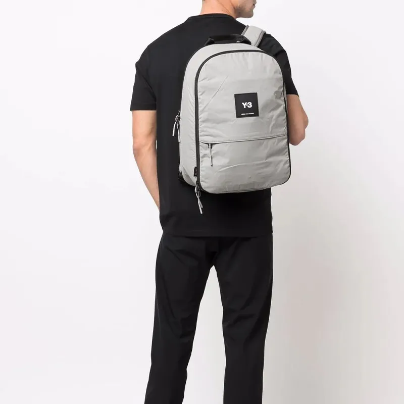 Y 3 Nylon Backpack Regular Unisex Gray-4