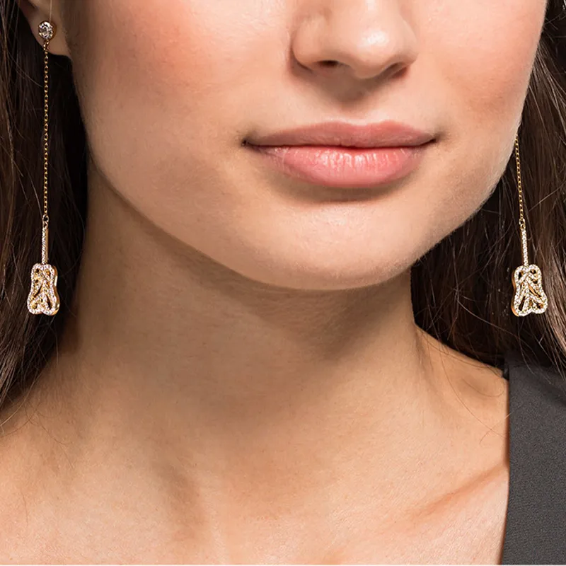 Swarovski My Hero Drop Earrings Women's Gold-4