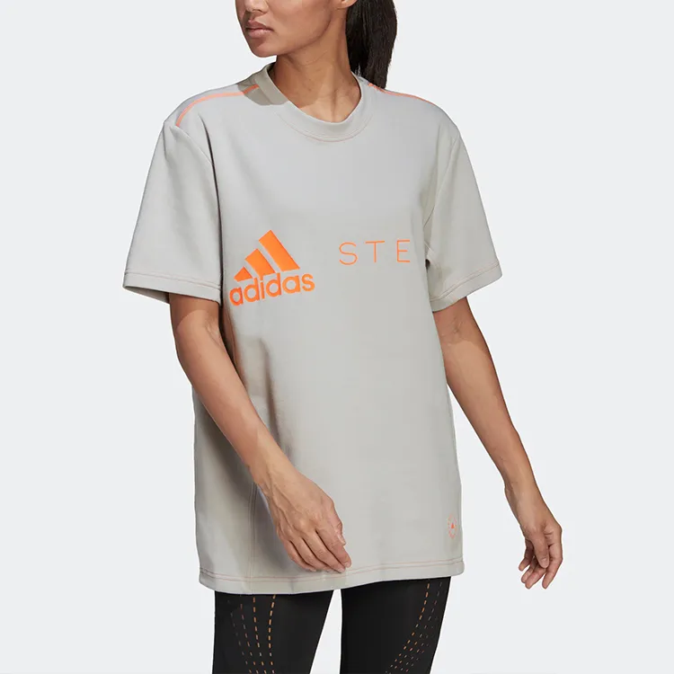 Adidas x Stella Mccartney Drop Shoulder Sleeve T Shirt Women's Gray-2