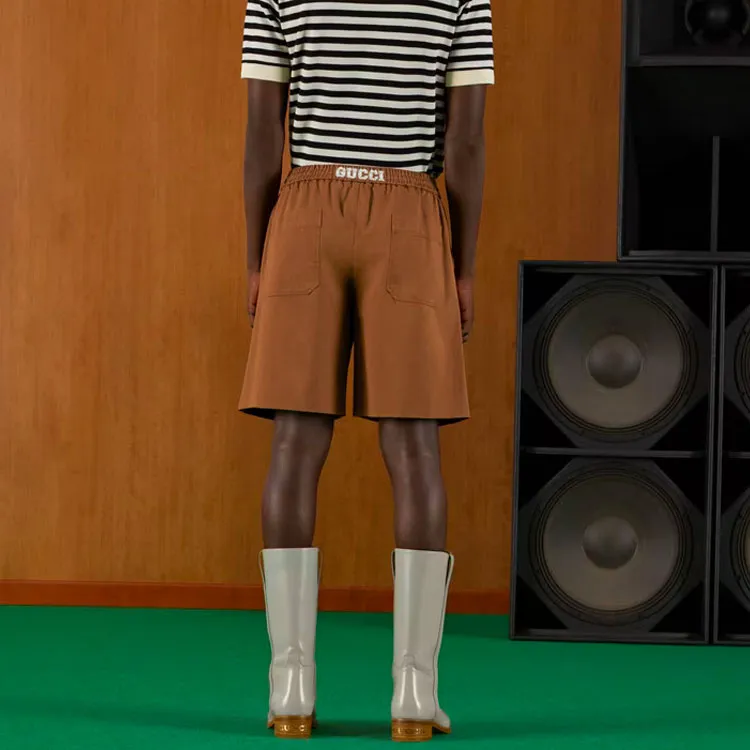 GUCCI SS22 Casual Shorts Men's Brown-5