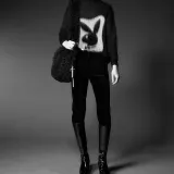 SAINT LAURENT Shearling Crossbody Bag Shoulder Bag Men's Black