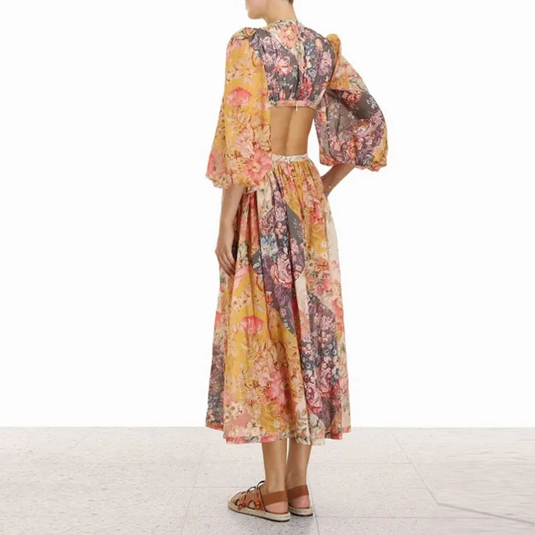 Zimmermann FW22 Long Sleeved Dress Women's Orange-2
