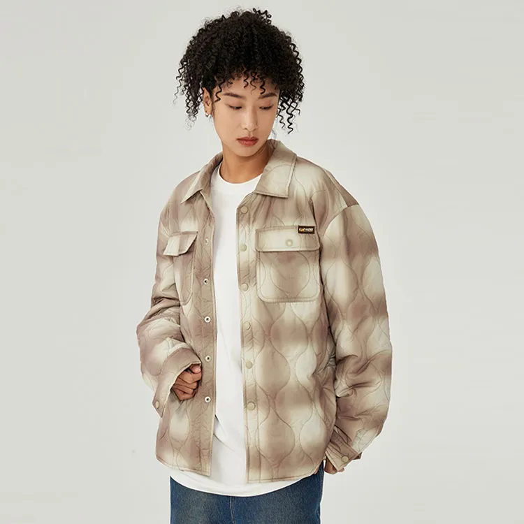 F426 FW22 Plaid Gradient Lapel Loose Fit Puffer Jacket Unisex-7