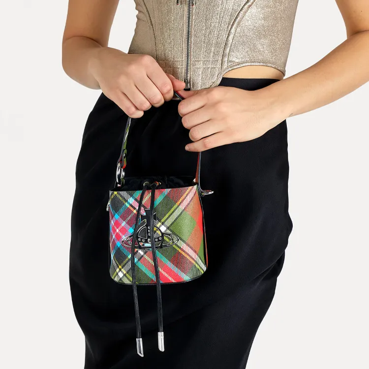 Vivienne Westwood DAISY PU Bucket Bag Portable Crossbody Bag Shoulder Bag Small Size Women's Multicolor-4