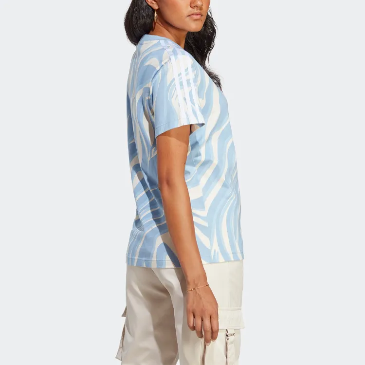 Adidas T Shirts Women's Sky Blue-3
