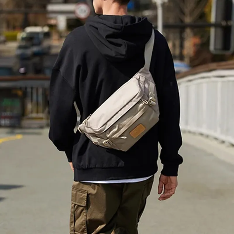LiNing Sports Life Collection Polyester Fanny Pack, One Shoulder Bag, Crossbody Bag, Sling Bag Regular Unisex Khaki-4