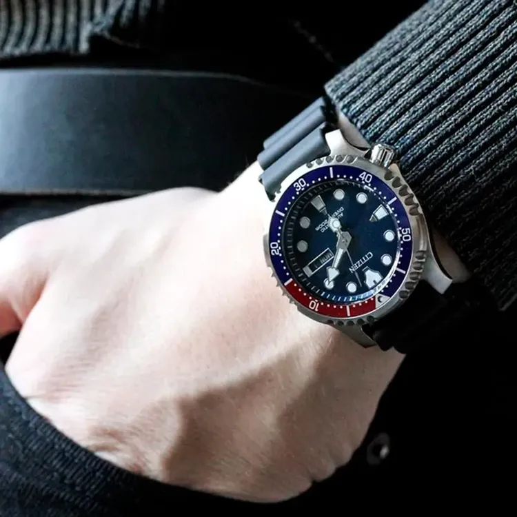 CITIZEN Promaster Collection Automatic Mechanical Movement Rubber Strap Watch 42mm Men's Watches Blue Dial NY0086 16L-3