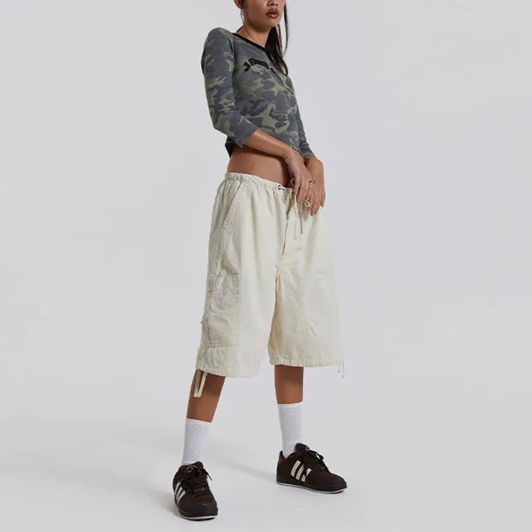 Jaded London Cargo Shorts Unisex Beige-2