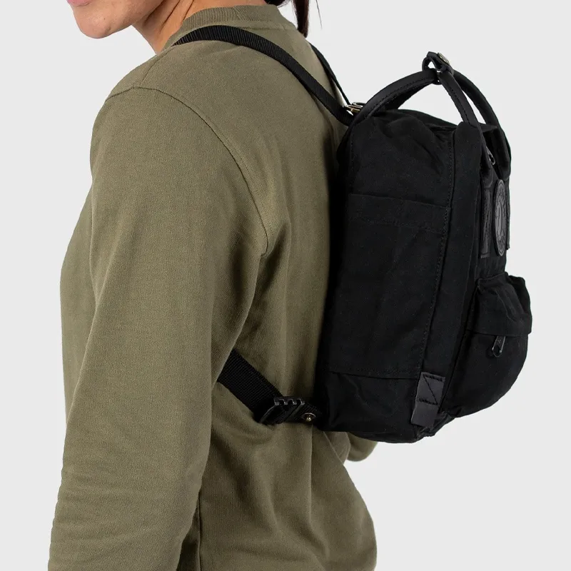 Fjallraven Kanken Cotton Backpack Mini Unisex Black-4