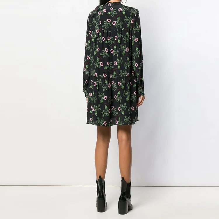 Undercover X Valentino Long-Sleeved Dresses Women's Black-3