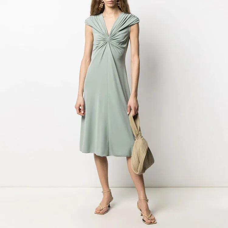 GIORGIO ARMANI Sleeveless Dresses Women's Gray Green-1