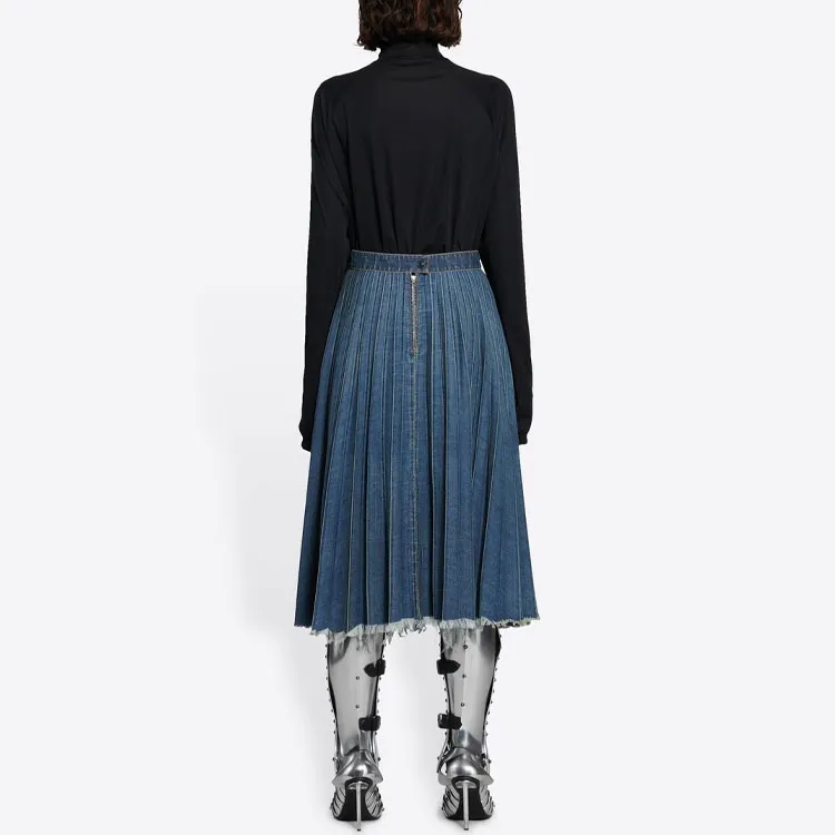 Balenciaga Denim Short Skirts Women's Blue-3