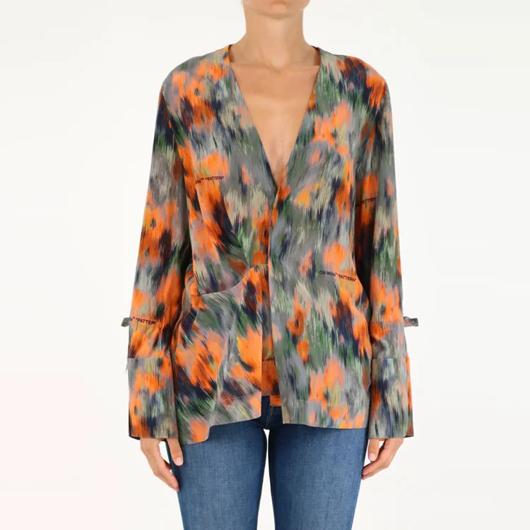 OFF WHITE Graphic print Silk Blouse-2