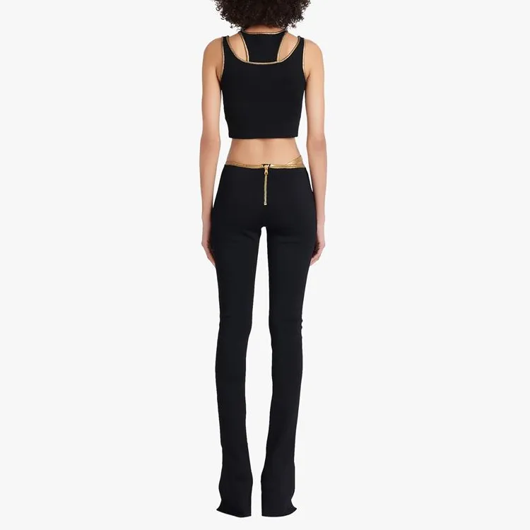 BALMAIN Contrast trim Knitted Crop Top-2