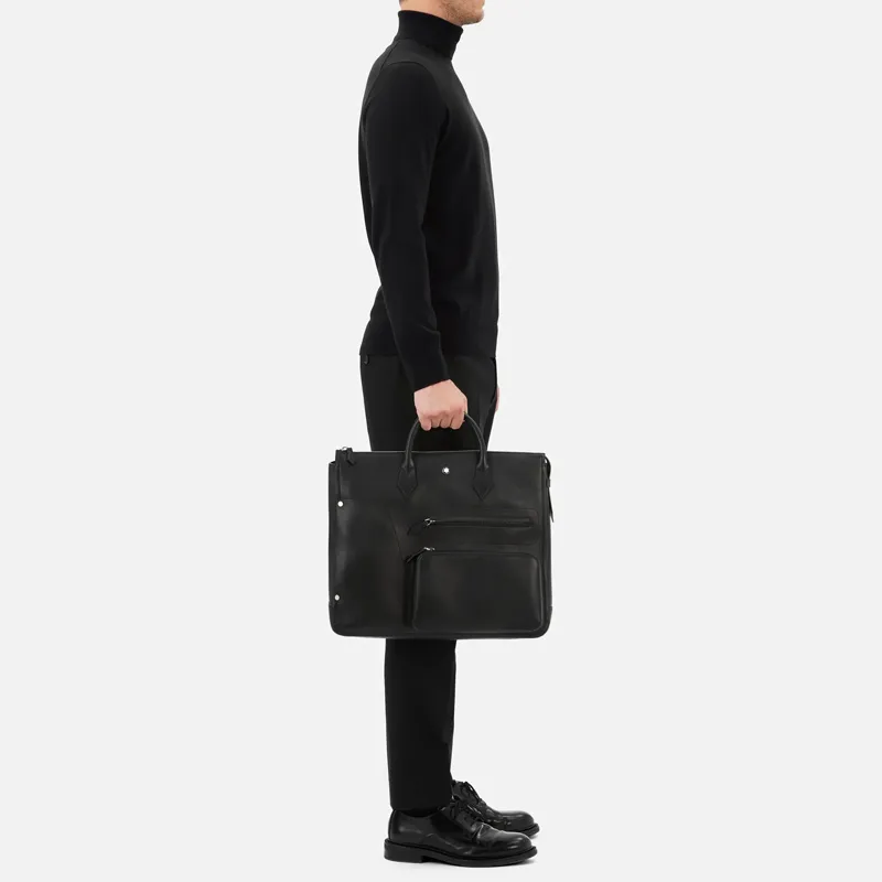 MONTBLANC Cow Leather Briefcase, Backpack, Handbag Men's Black-6