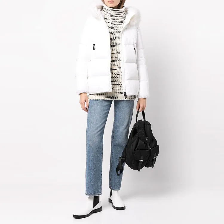Moncler Laiche Zip Up Puffer Jacket 'White'-2
