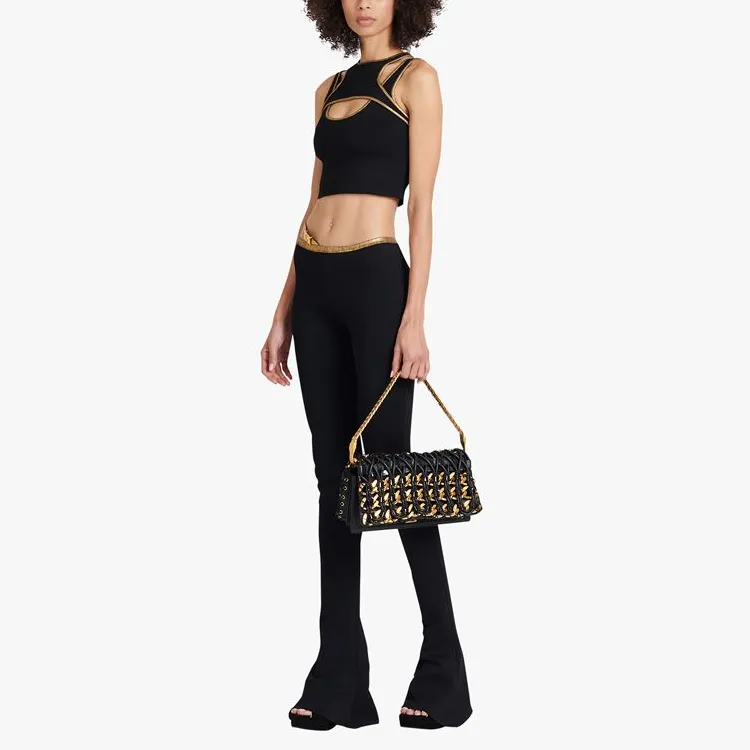 BALMAIN Contrast trim Knitted Crop Top-3