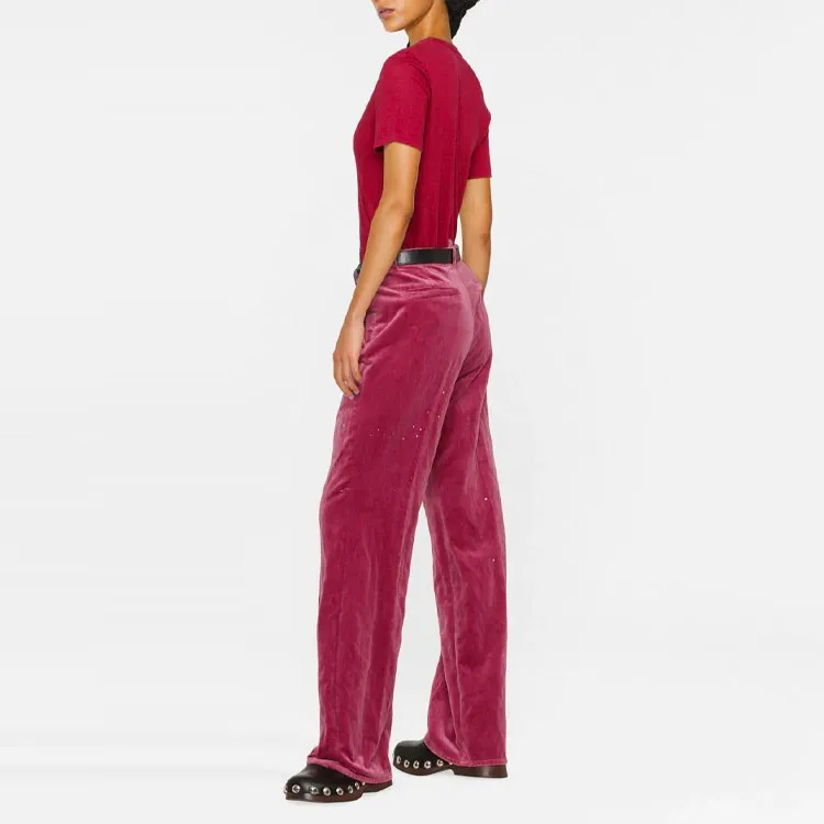 DSQUARED 2 Embroidered logo Velvet Trousers-3