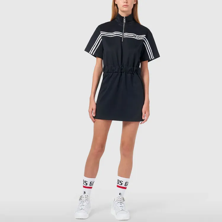 GCDS Striped Funnel neck Dress-1
