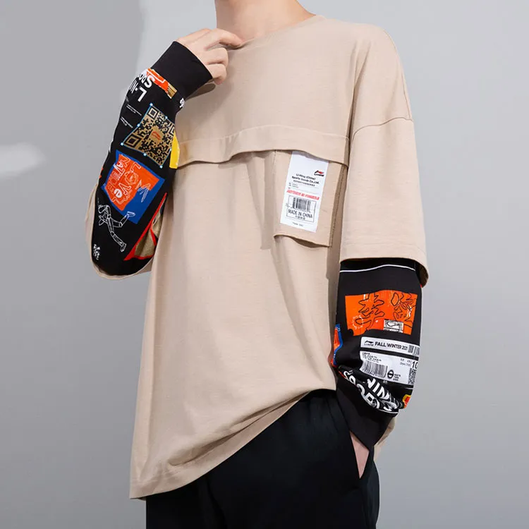 LiNing T Shirts Men Loose Earth-3