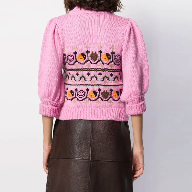 GANNI FW21 Loose Fit Sweater Women's Pink-2
