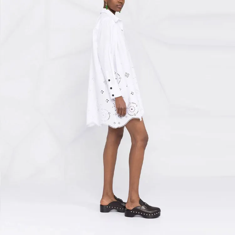 GANNI Long-Sleeved Dresses Women's White-3