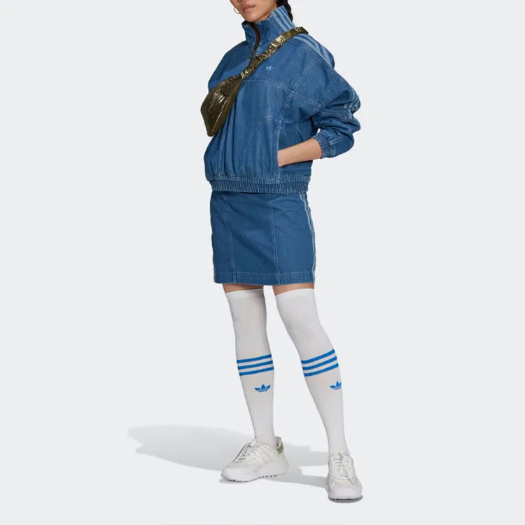 Adidas Originals Denim Jackets Women's Blue-6