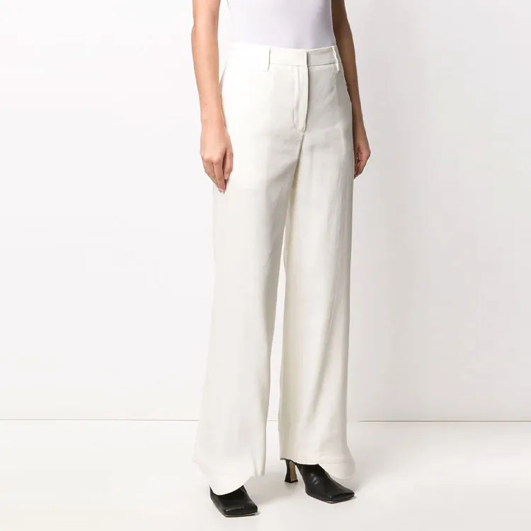OFF WHITE Flared Curved Cuff Trousers-3