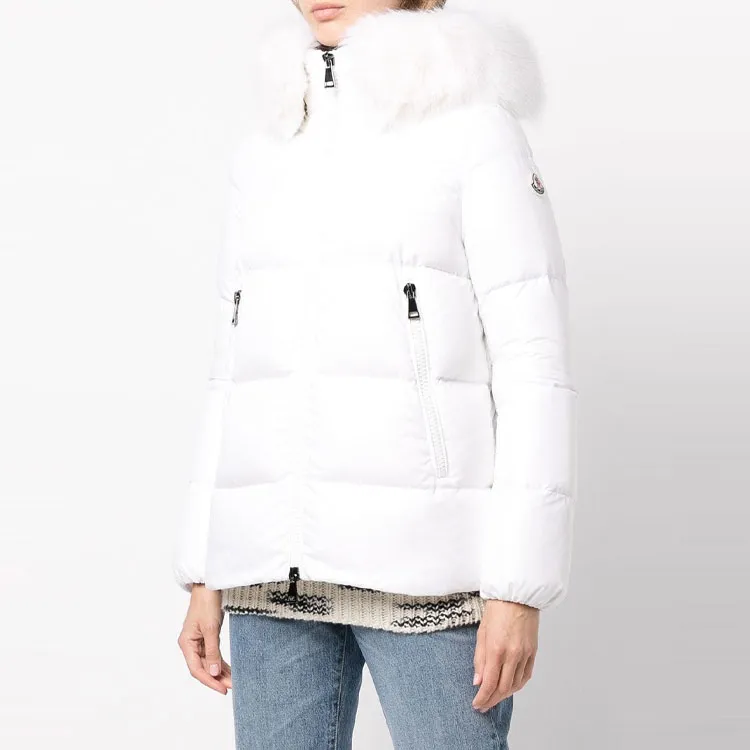 Moncler Laiche Zip Up Puffer Jacket 'White'-3